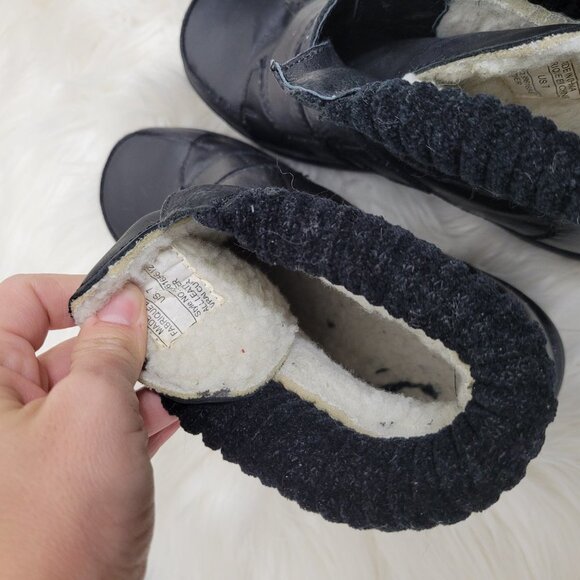 ❤️Manathan Black Leather Womens Ankle Booties Round Toe Loop Straps Size 7 Boot - Picture 6 of 6